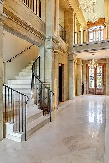 When interior walls show custom concrete work in a home